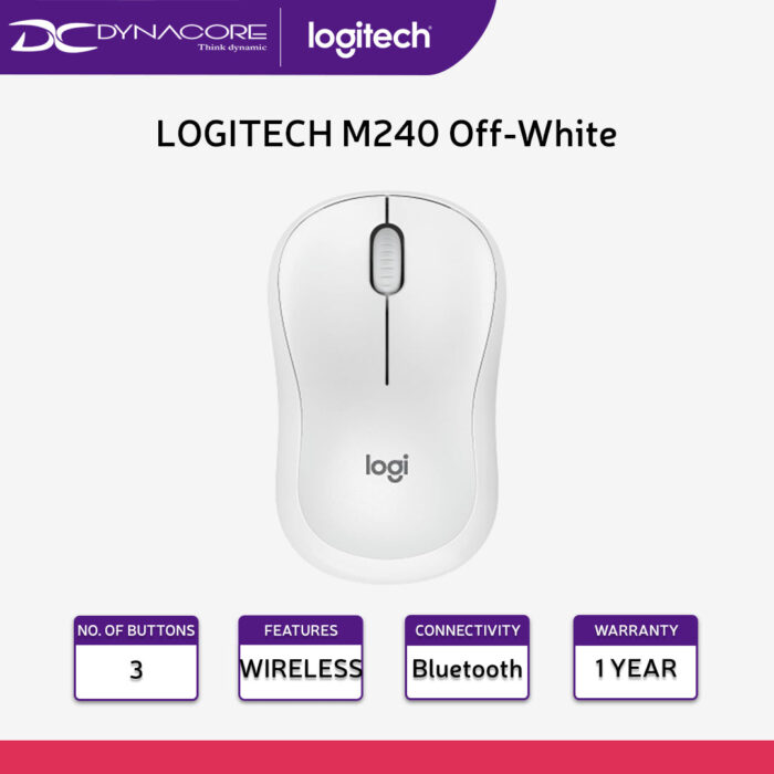 LOGITECH M240 Off-White Silent Bluetooth Mouse with Silent Clicking - 097855187758 - Image 2
