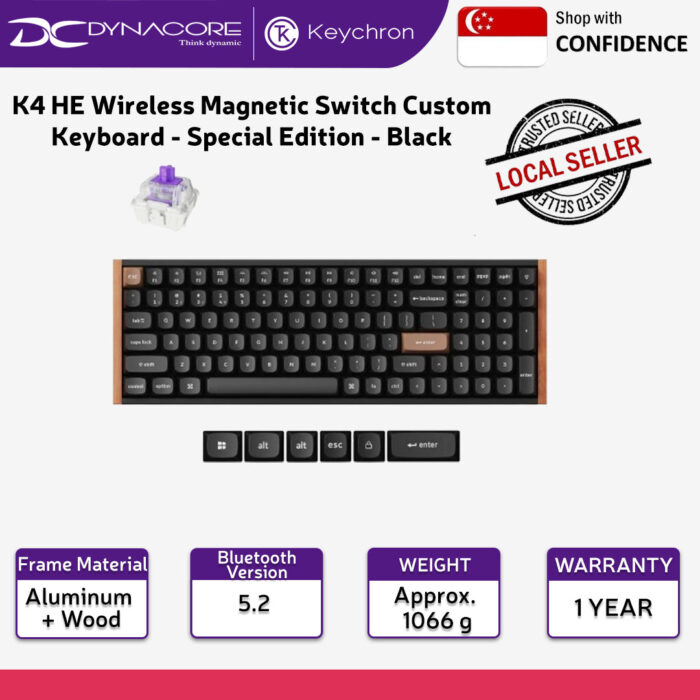 Keychron K4 HE Wireless Magnetic Switch Custom Keyboard (Special Edition-Black) - 4894979016690 - Image 2