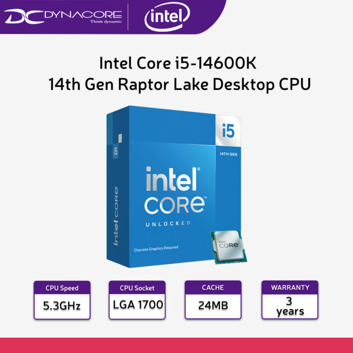 INTEL i5-14600K 3.50GHz 6+8CORE/20THREAD 24MB CACHE PROCESSOR(3YRS) - 5032037278447 - Image 2