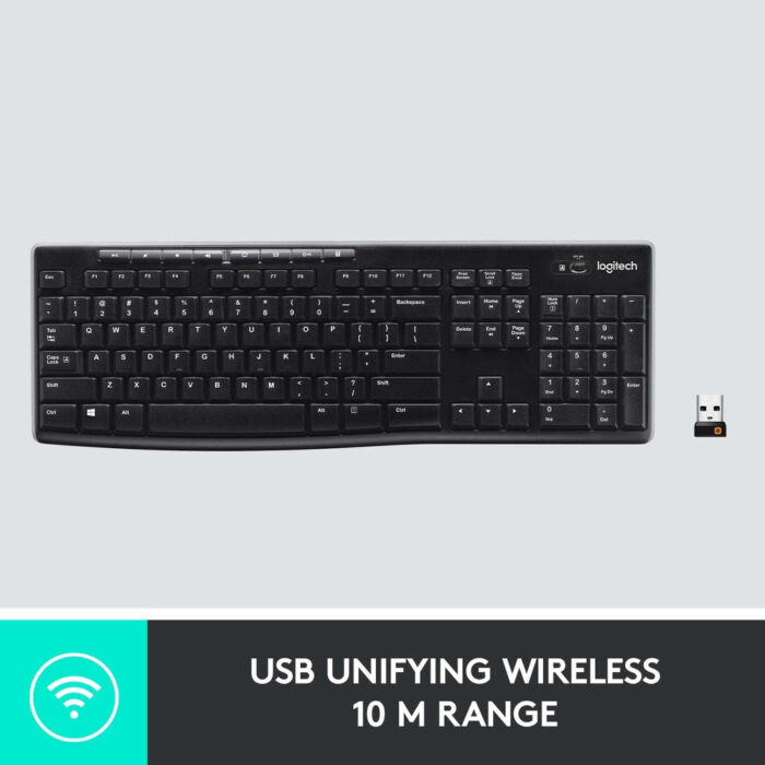 Logitech K270 Full Size Wireless Keyboard with Unifying Receiver for Windows 920-003057 - 097855073921 - Image 3