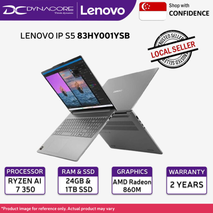 LENOVO IP S5 83HY001YSB (RYZEN AI 7 350/24GB RAM- (12GX2) /1TB M.2 NVMe /AMD Radeon™ 860M /16" 2.8K-OLED With Numpad/WIN11H)2YEARS WARRANTY - 83HY001YSB - Image 3
