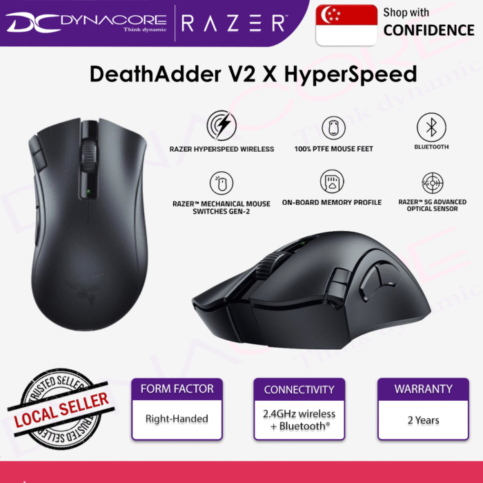 Razer Death Adder V2 X Hyper Speed Ultra Fast Wireless Gaming Mouse 14K DPI - Black - RZ01-04130100-R3A1 -8886419333623 - Image 2