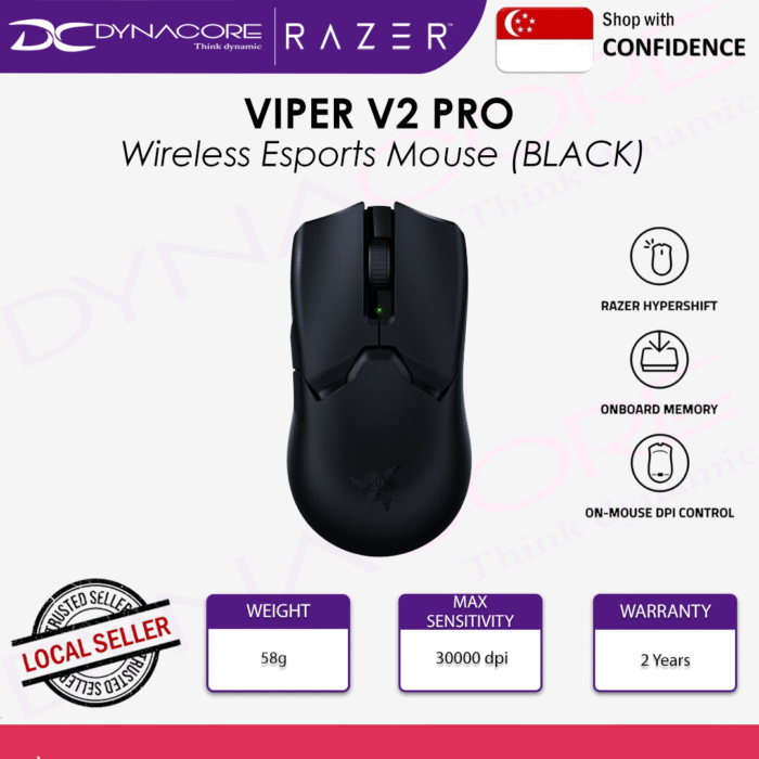 Razer Viper V2 Pro Hyperspeed Wireless Gaming Mouse - Black - 8886419333876 - Image 2