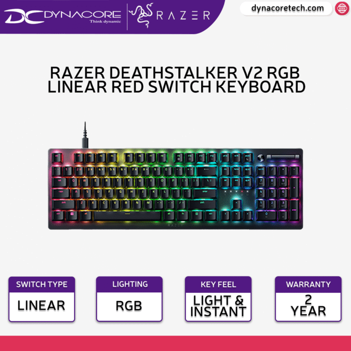 Razer DeathStalker V2 Linear Optical Switch Low-Profile RGB Optical Gaming Keyboard - RZ03-04500100-R3M1-8886419349006 - Image 2