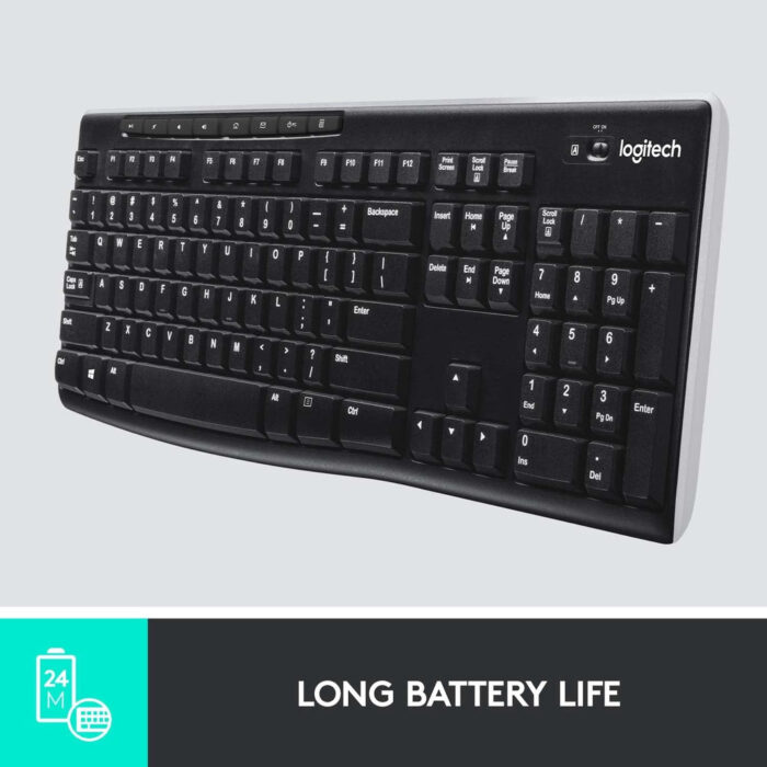 Logitech K270 Full Size Wireless Keyboard with Unifying Receiver for Windows 920-003057 - 097855073921 - Image 2