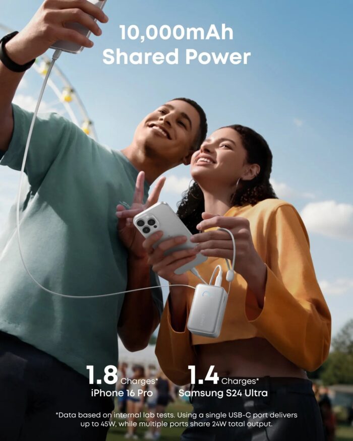 Anker Nano Power Bank 10000mAh 45W with Built-In Retractable USB-C Cable A1638 - Image 7