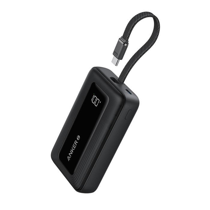 Anker Zolo Power Bank 10000mAh 30W Portable Charger with Built-in USB C Cable A1688
