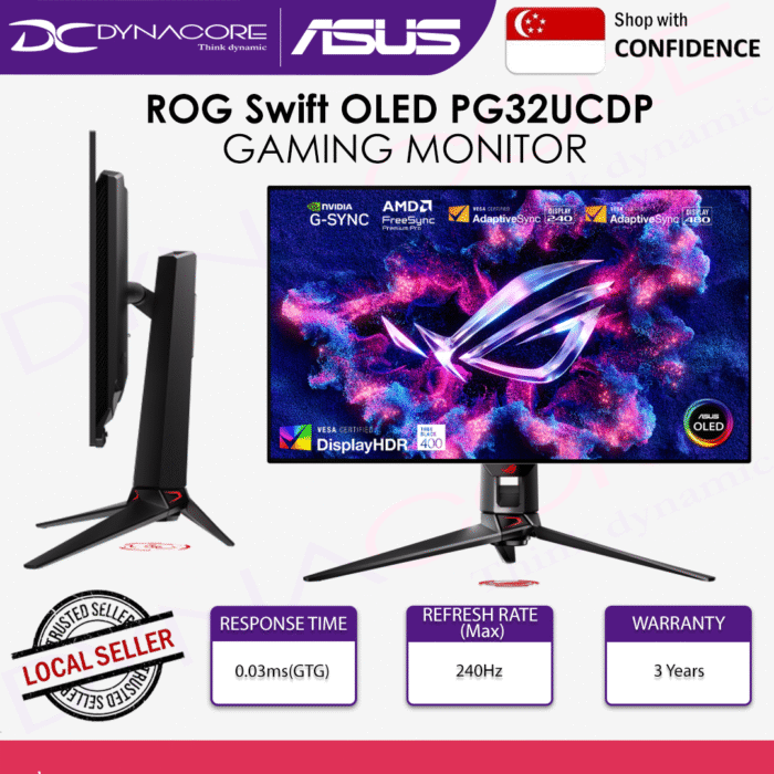 Asus ROG Swift OLED PG32UCDP Gaming Monitor - 32-inch, dual mode, 0.03 ms (GTG), G-SYNC® - ASUSPG32UCDP - Image 2