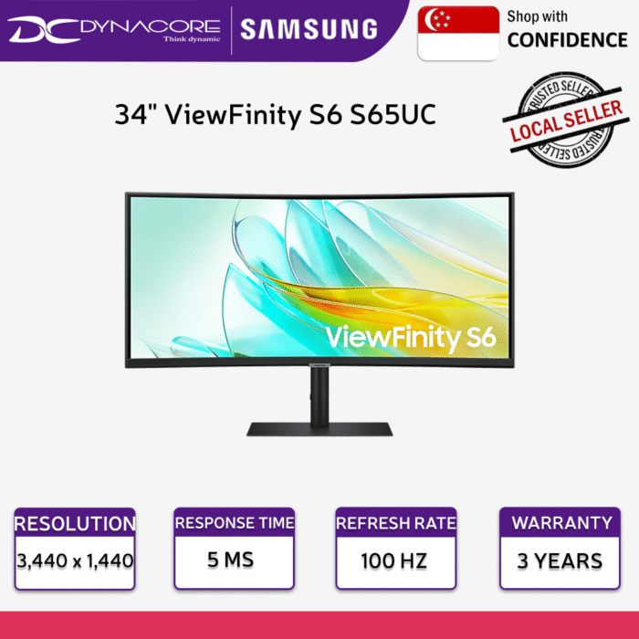 SAMSUNG 34" View Finity S6 S65UC WQHD Monitor - LS34C650UAEXXS - Image 2